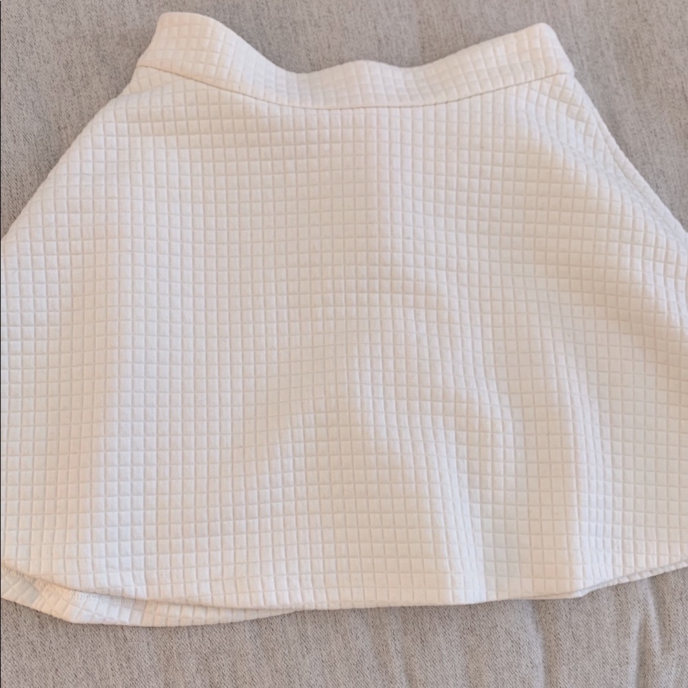 Cream A Line Waffle Skirt